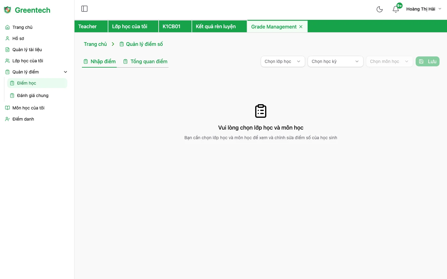 Trang nhập điểm